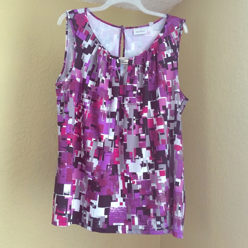 Avenue Sleeveless Top 22/24 Abstract Print